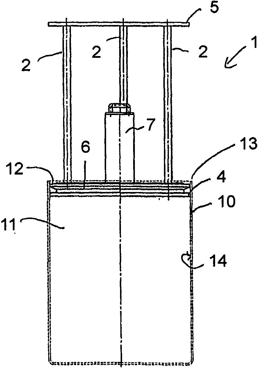 Guide support for a follower plate pump and follower plate pump