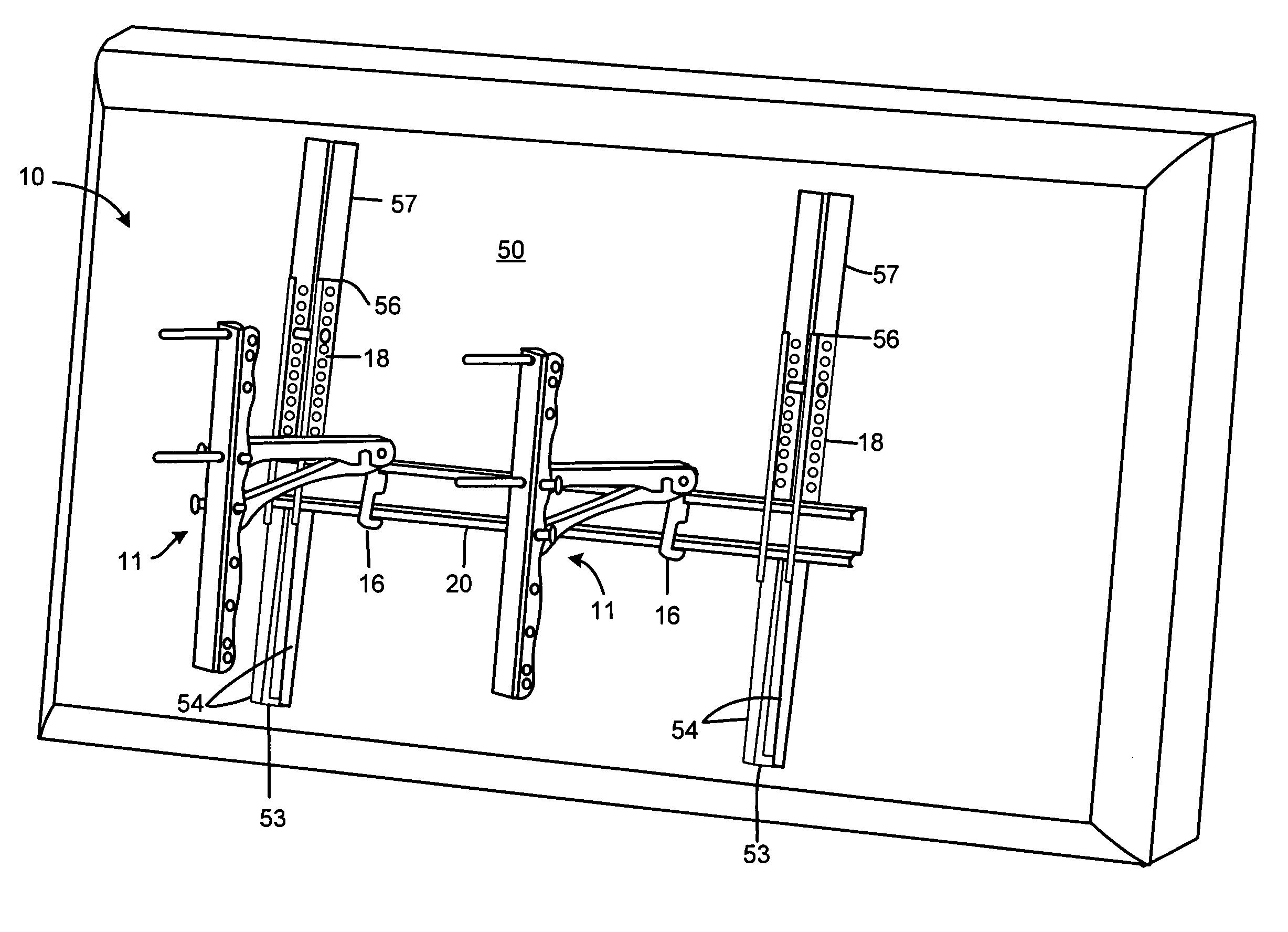 Flat panel display mounting apparatus and system