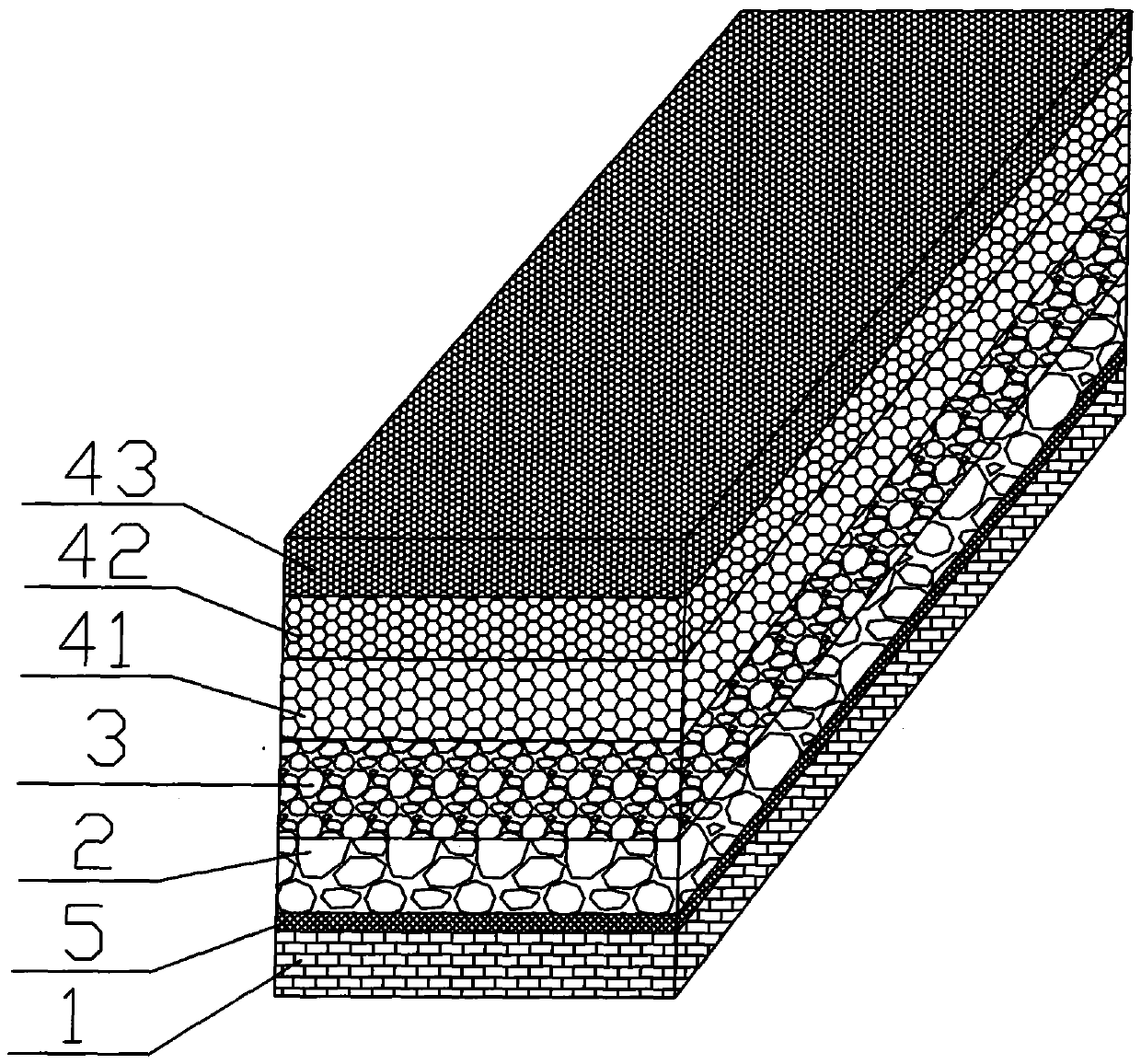 Asphalt concrete pavement structure and laying technology thereof
