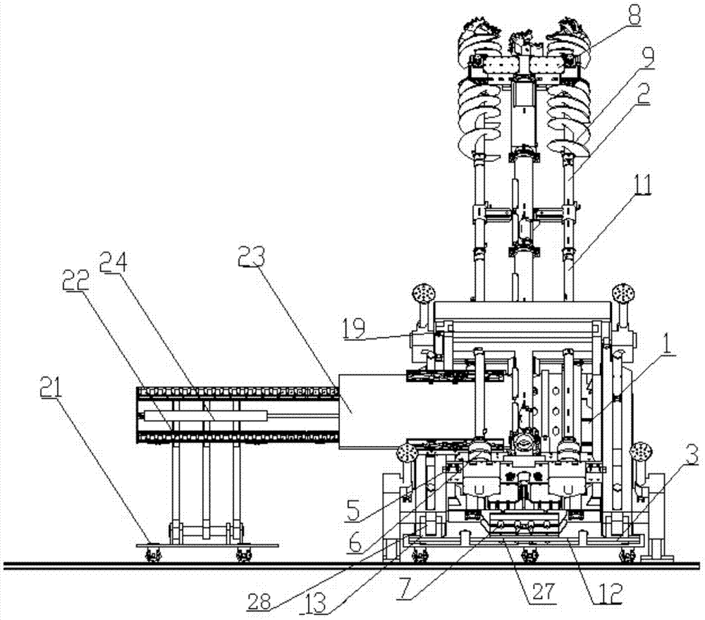 Drilling type coal winning machine for large-dip-angle coal seams