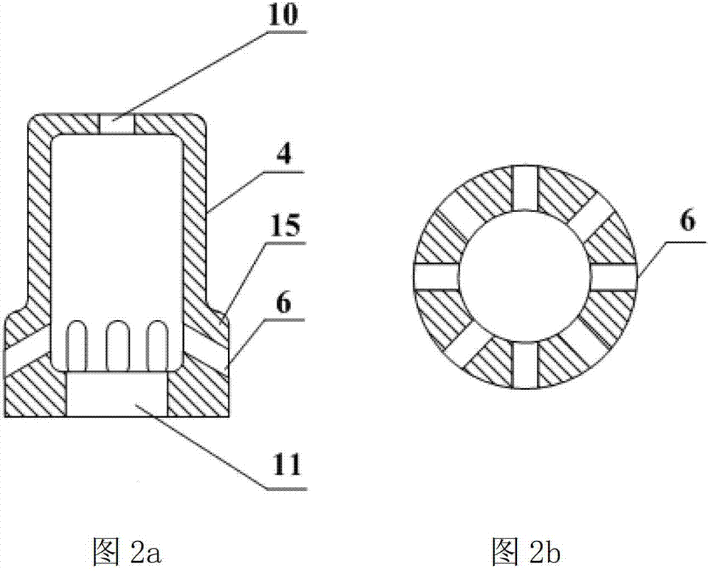 A wear-resistant and anti-leakage slag cap with a combined core tube