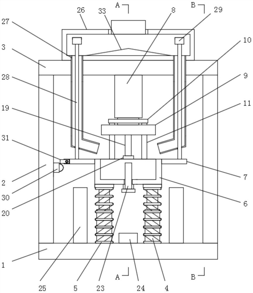 Powder metallurgy blank pressing device with automatic feeding structure