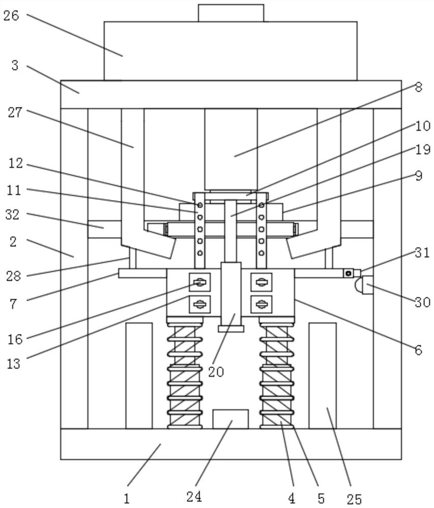 Powder metallurgy blank pressing device with automatic feeding structure