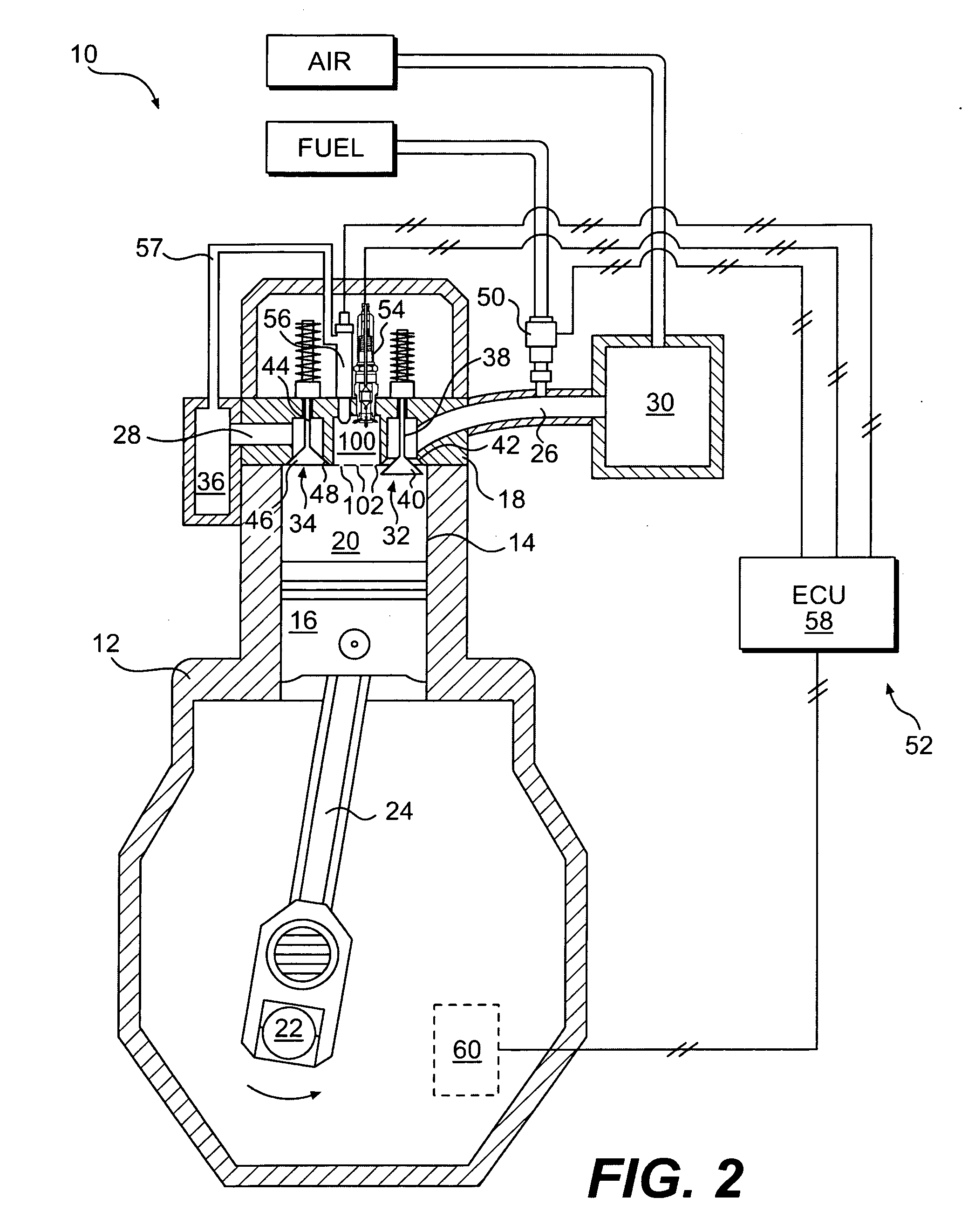 Ignition system utilizing igniter and gas injector