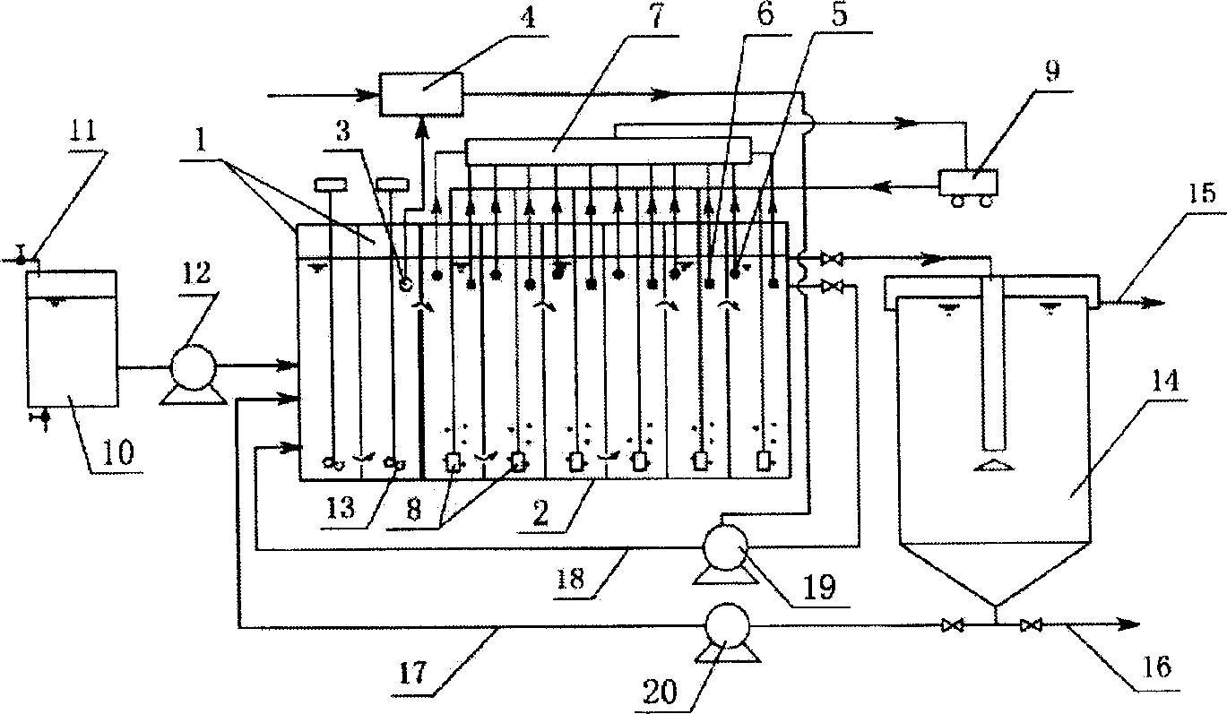 Control system for short-cut nitrification and denitrification of A/O process for treating sewage and on-line control method therefor
