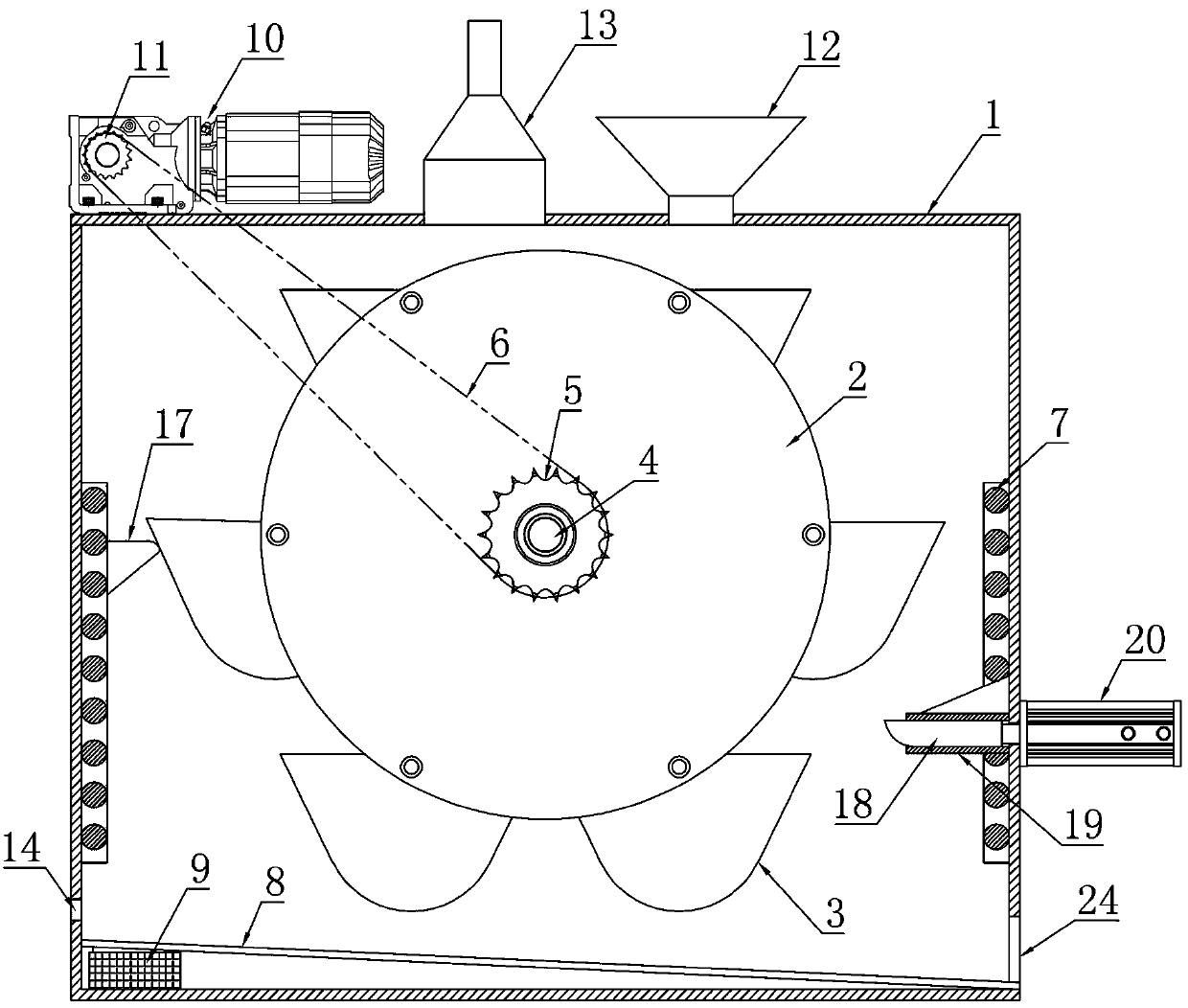 Vegetable dehydrating and drying device