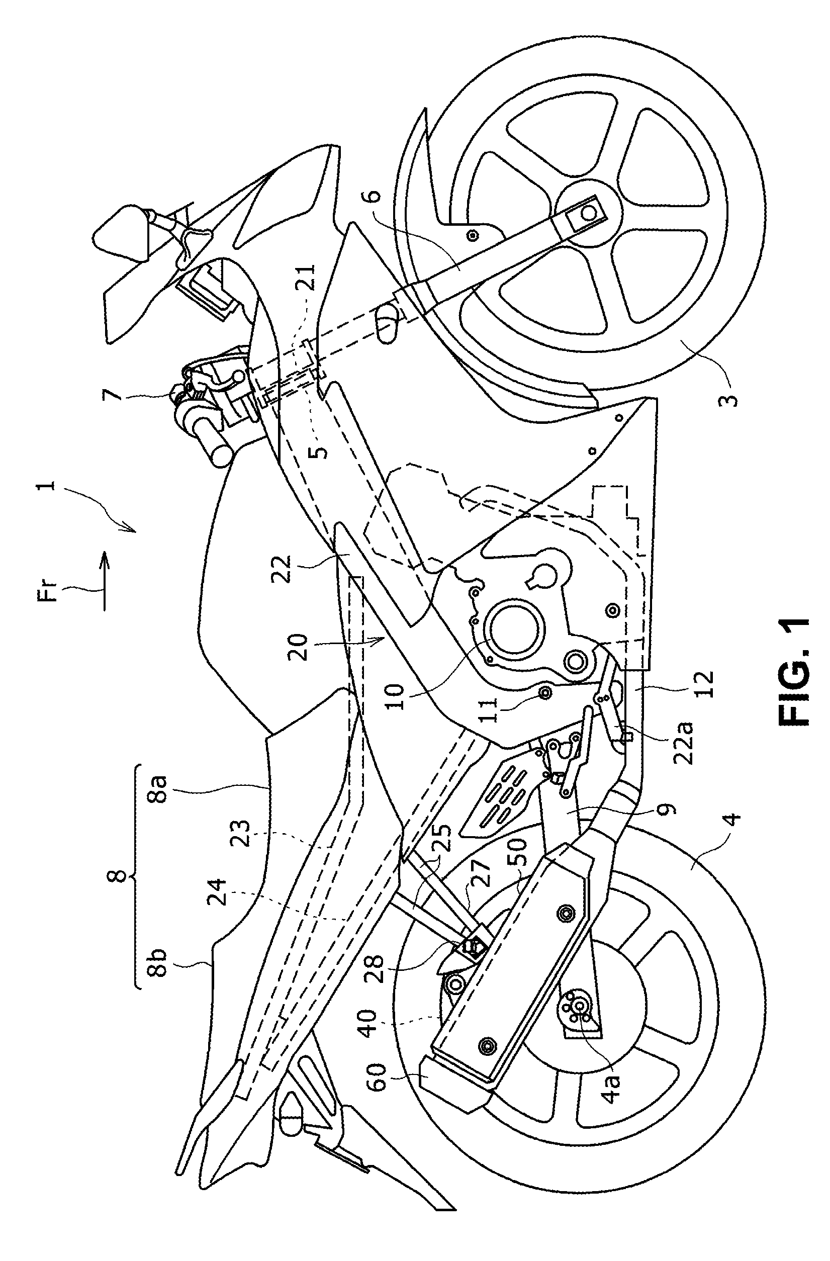Motorcycle and muffler structure