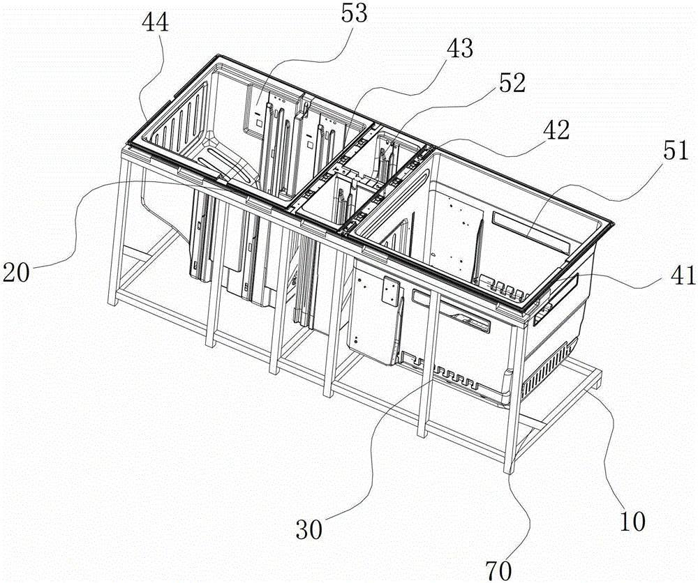 Suspension tooling for refrigerator tank assembly