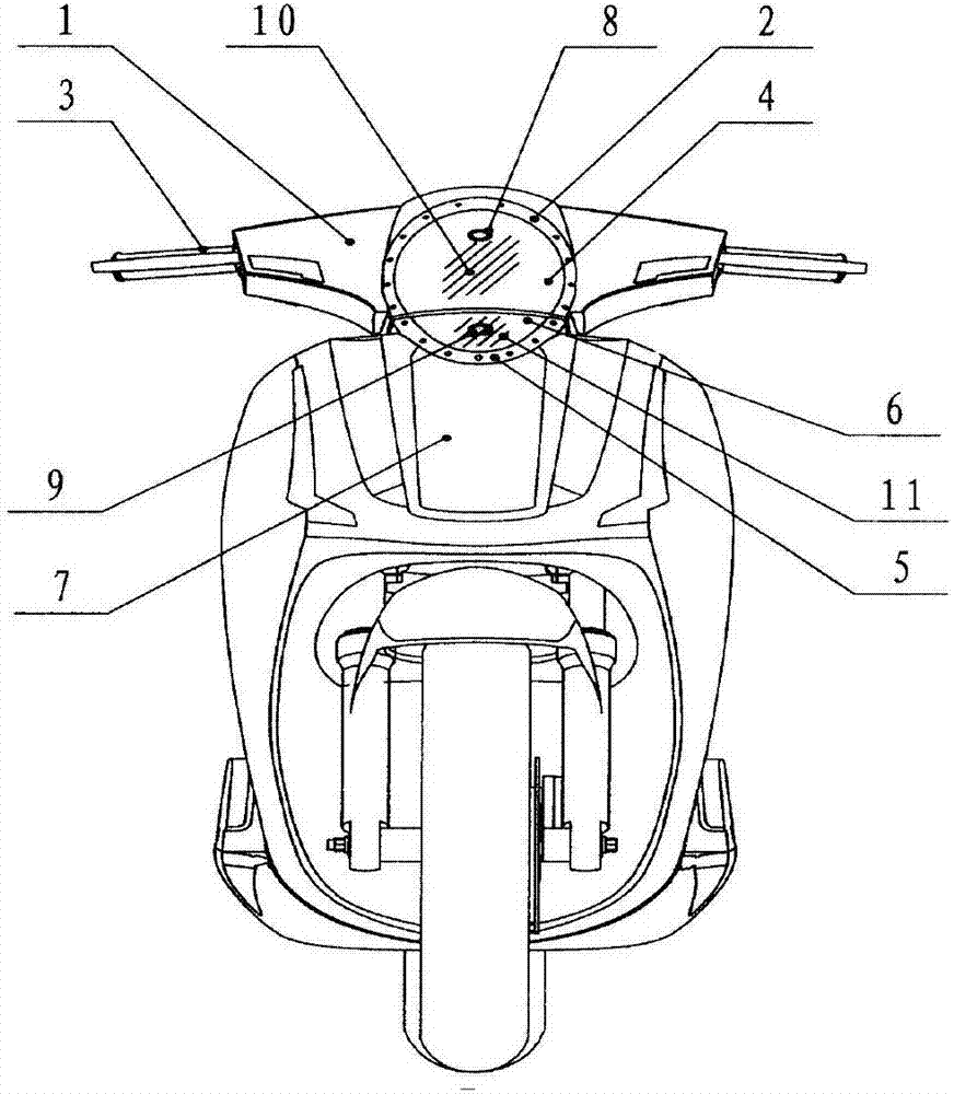 Motorcycle integrated front dual-headlamp