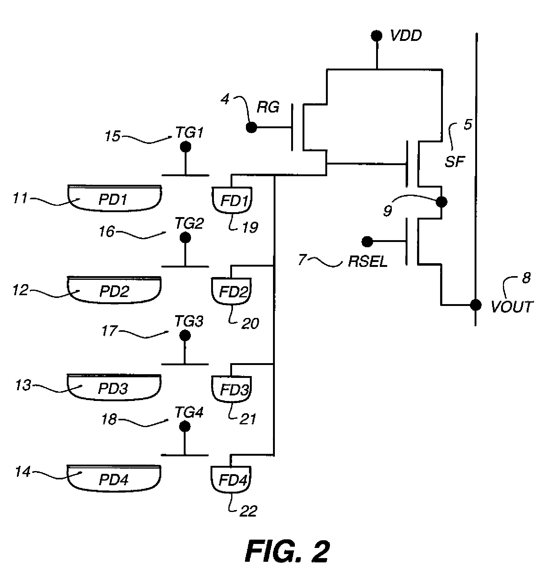 High gain read circuit for 3D integrated pixel