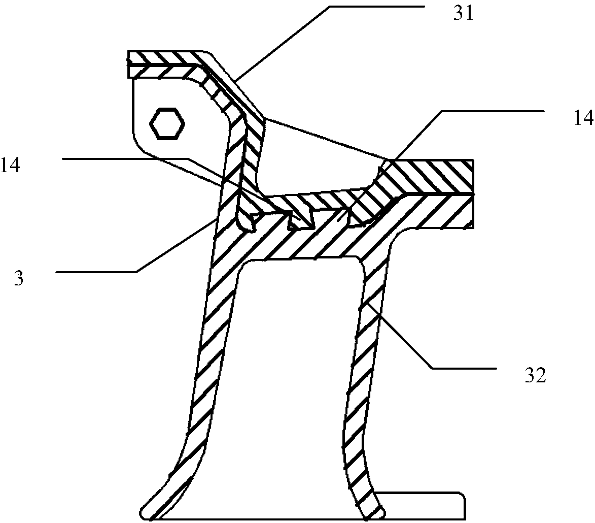 Rotary nozzle structure of medium-speed coal mill