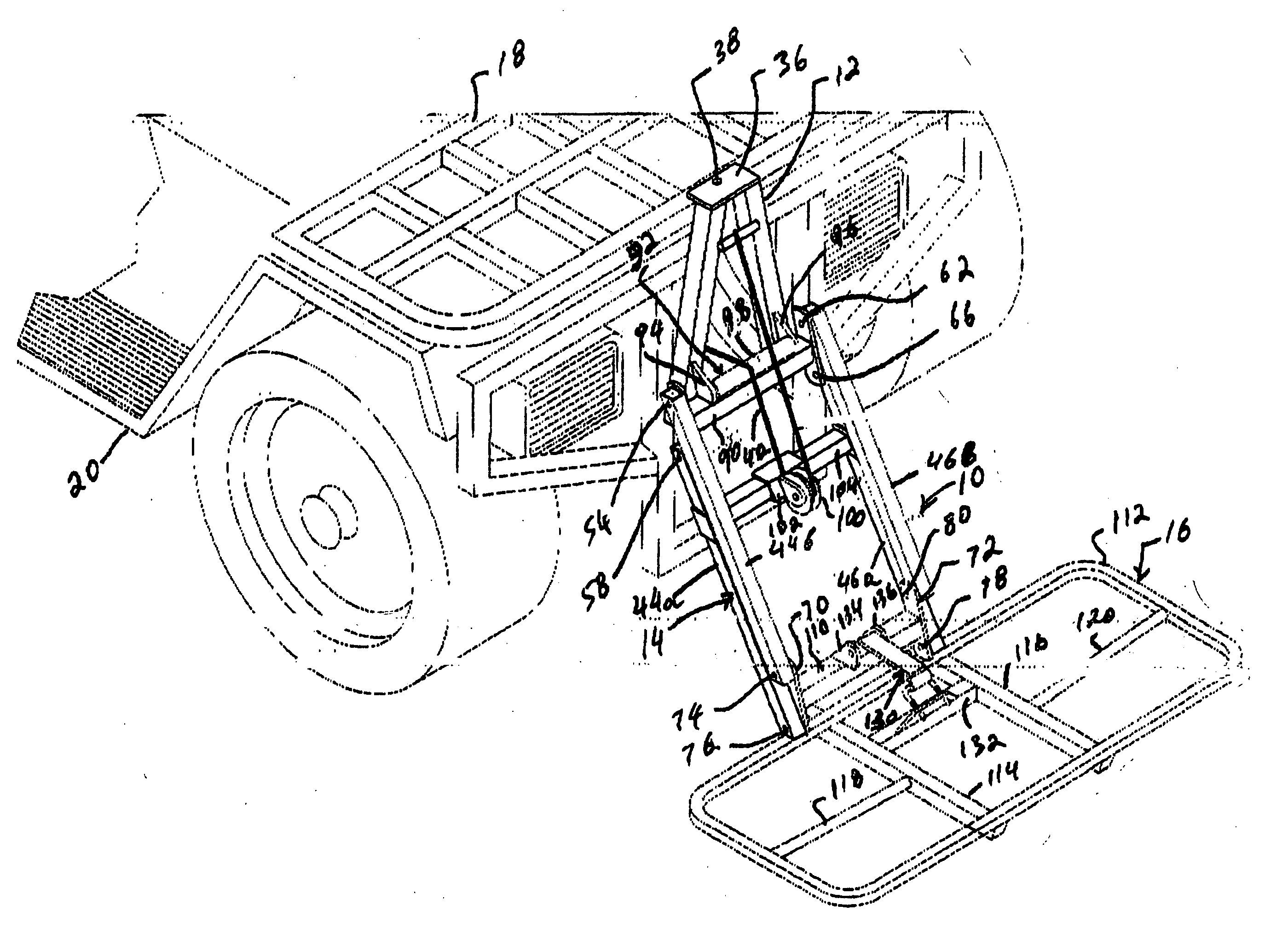 Lift apparatus for an all-terrain vehicle