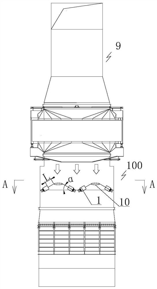 Direct-fired heating device for denitration system