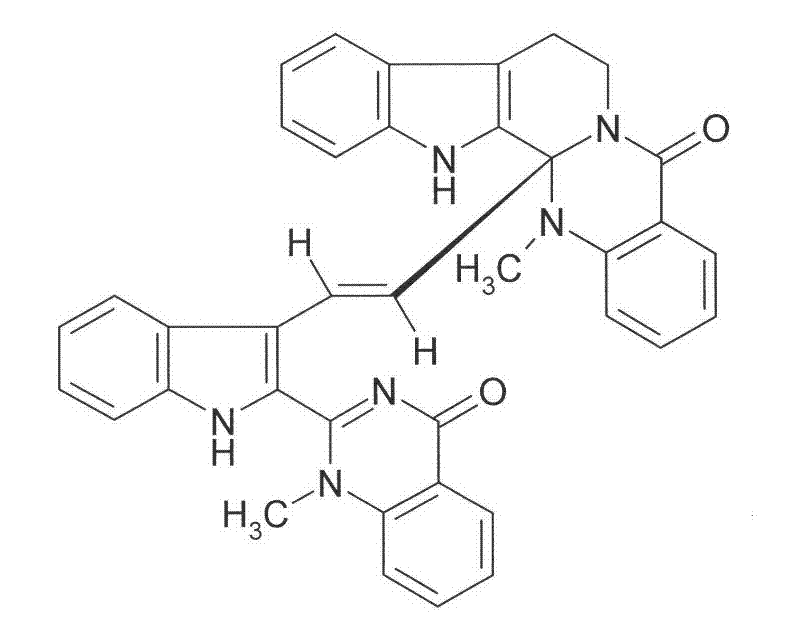 Application of diindoloquinazoline alkaloid in preparation of antitumor drugs and antifungal drugs