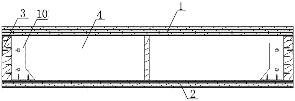 Composite wooden box structure supported by ice surface in indoor temporary ice rink and its construction method