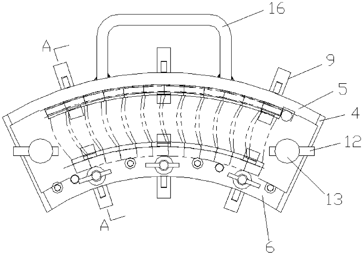 A fan-shaped fixture and method for reducing welding deformation of a blade assembly