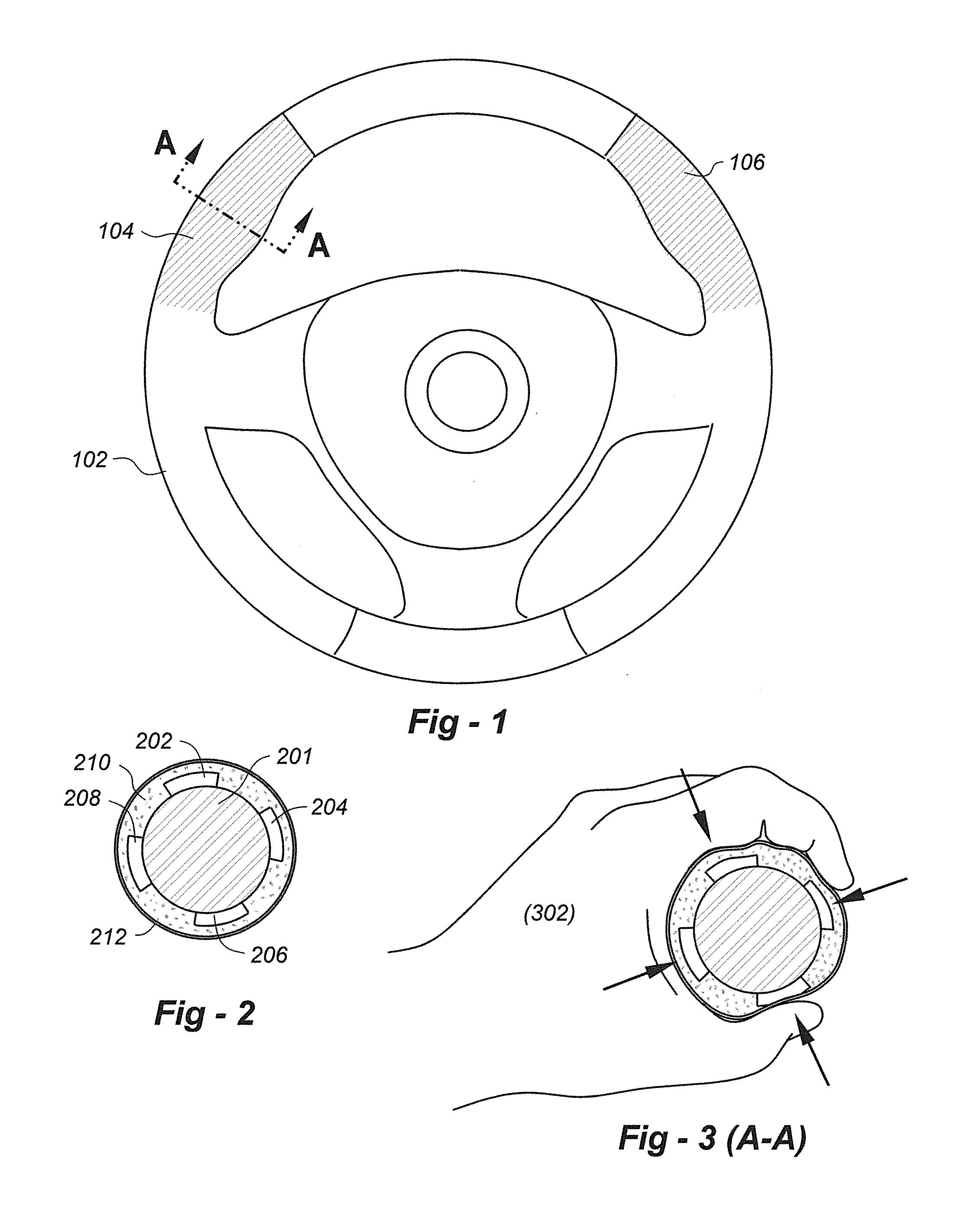 Steering wheel squeeze-activated vehicle braking system
