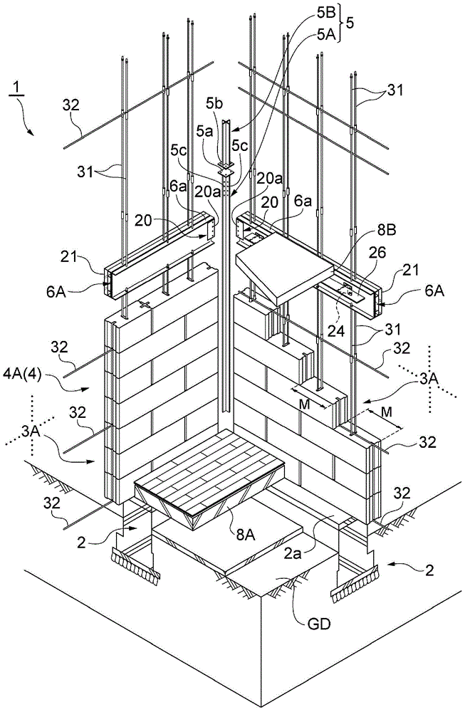 Masonry building and method for constructing masonry building