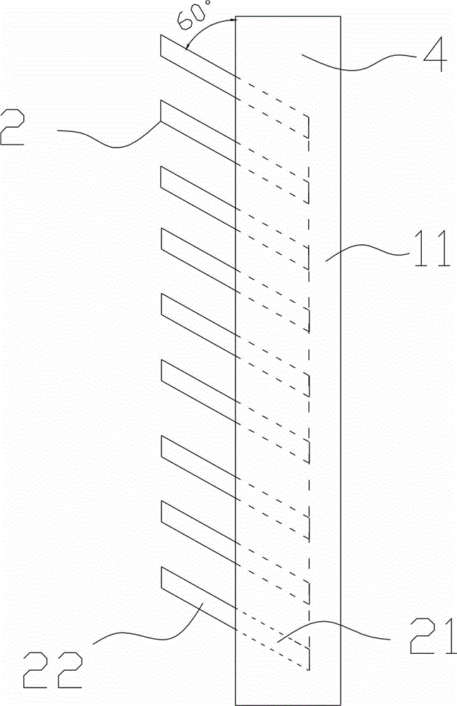 Horizontal split-flow inclined plate purification device and settling tank with the purification device