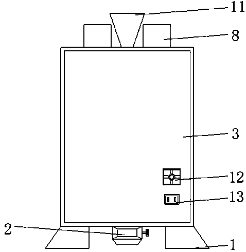 Grinding device for grain dryer
