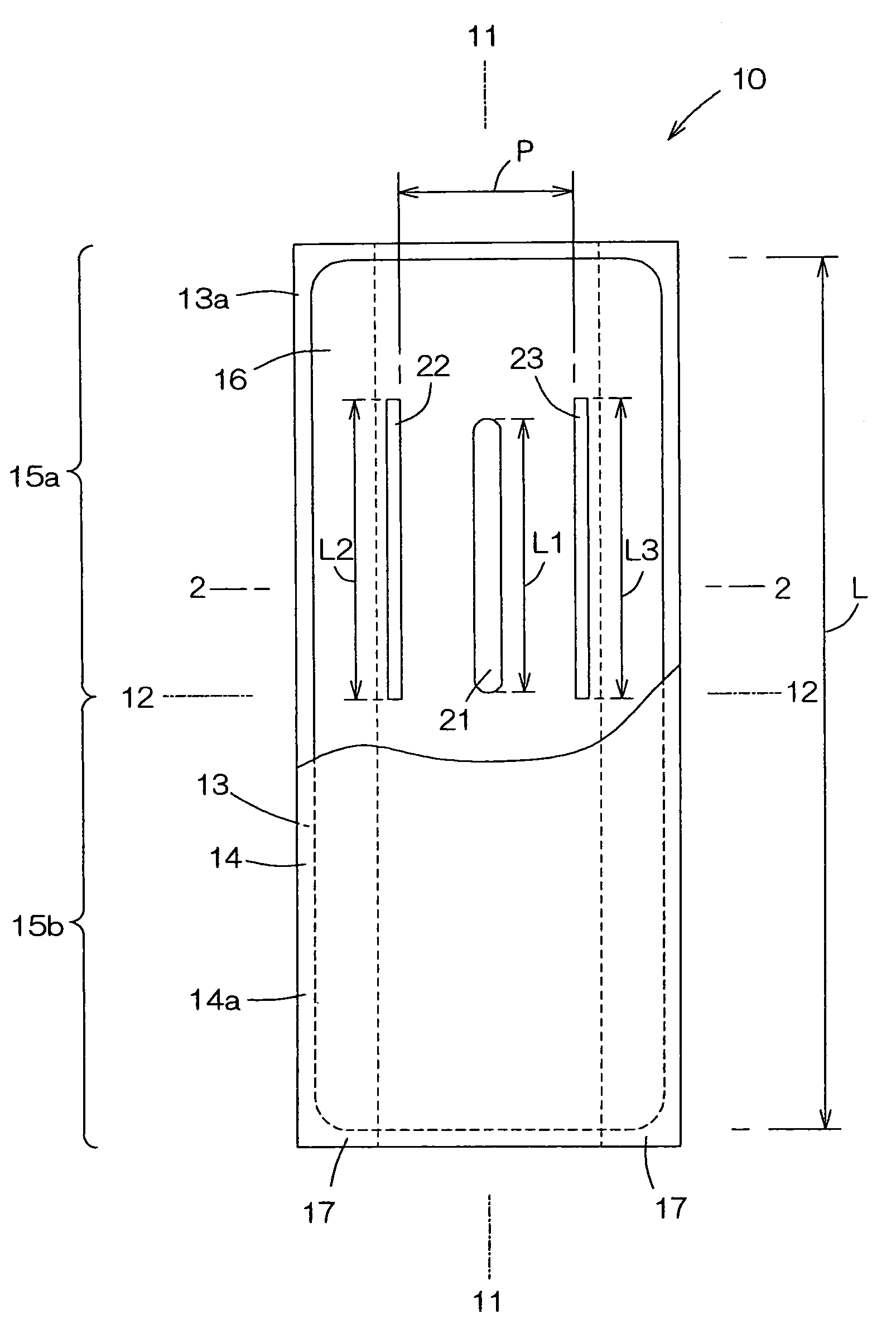 Absorbent pad having zones with different flexibilities