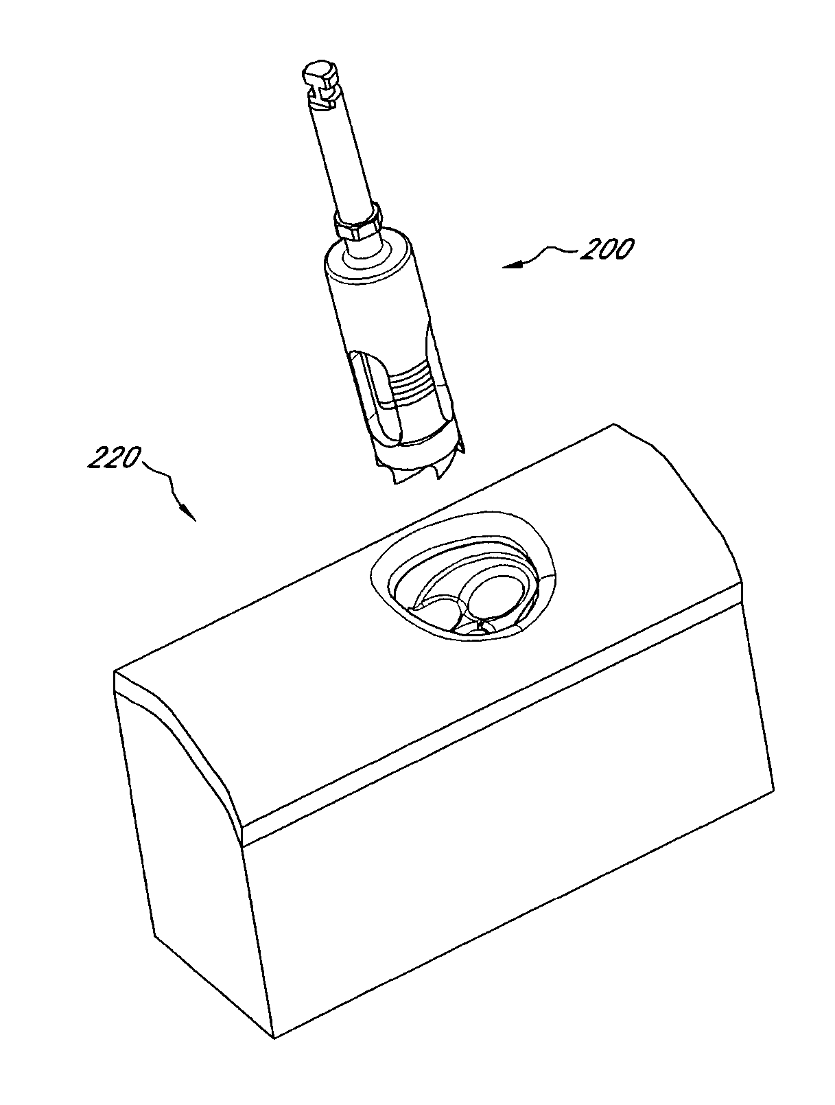 Device and procedure for implanting a dental implant