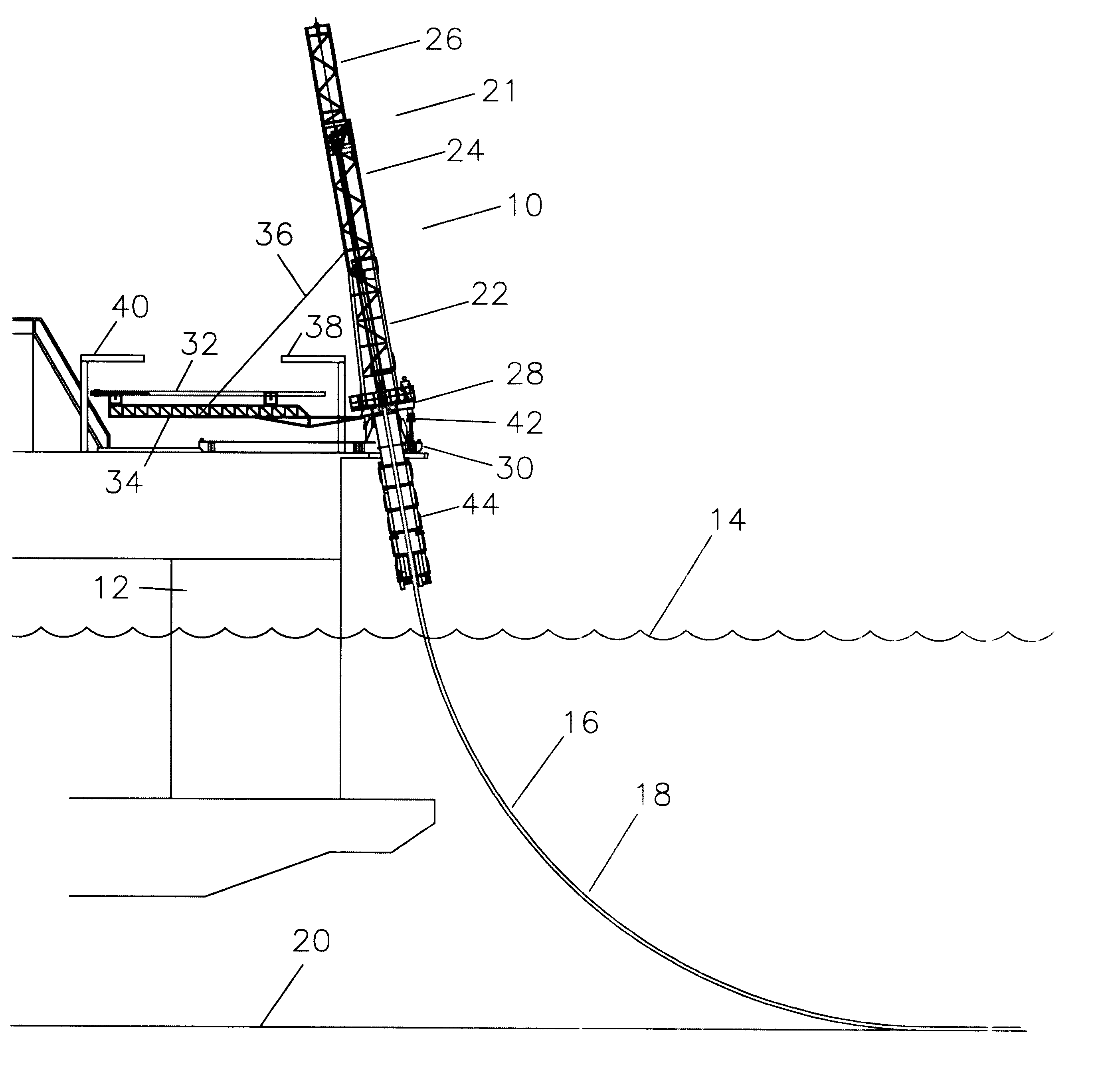 Jack mechanism for J-Lay pipelaying system
