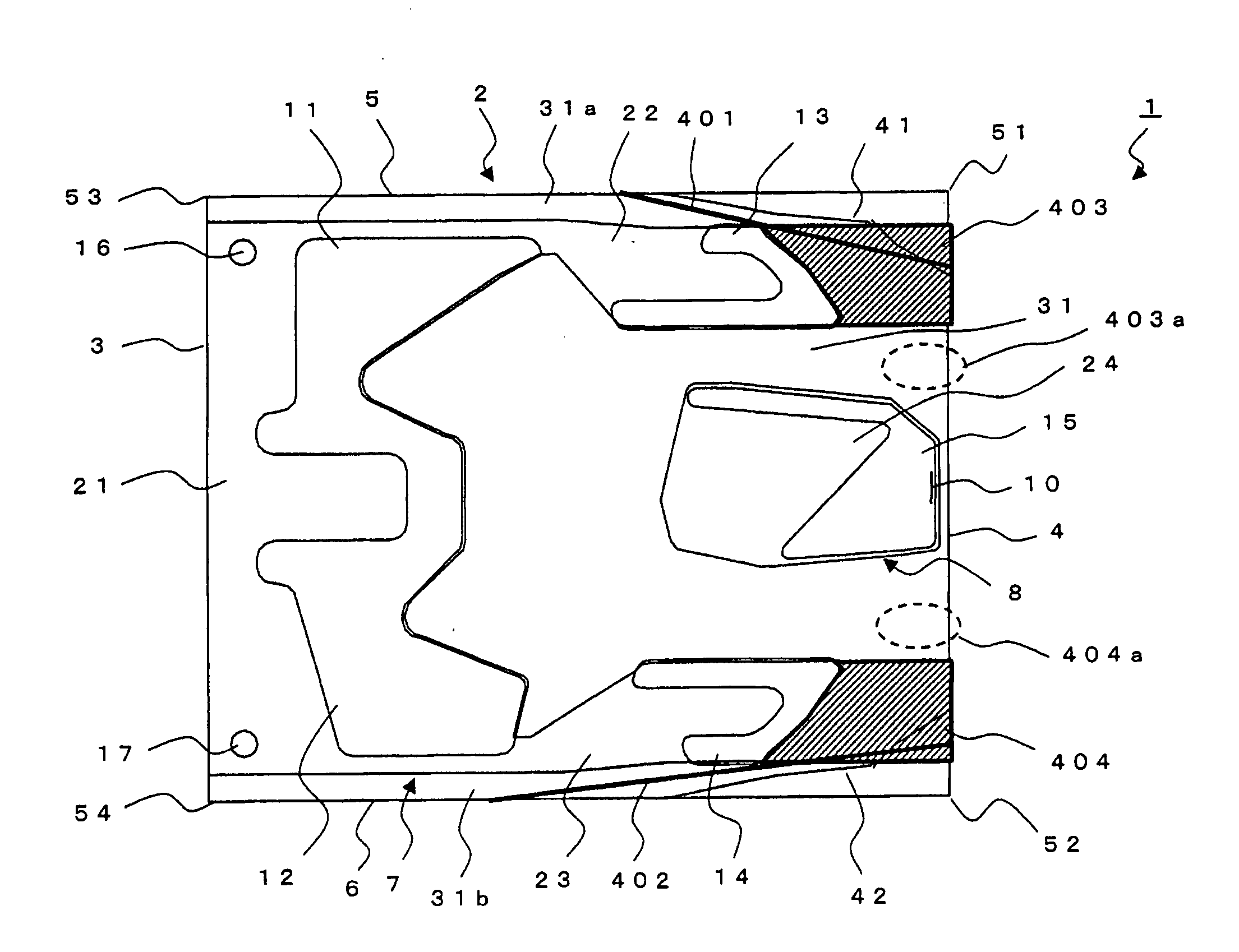 Magnetic disk drive with air bearing surface design for data area expansion