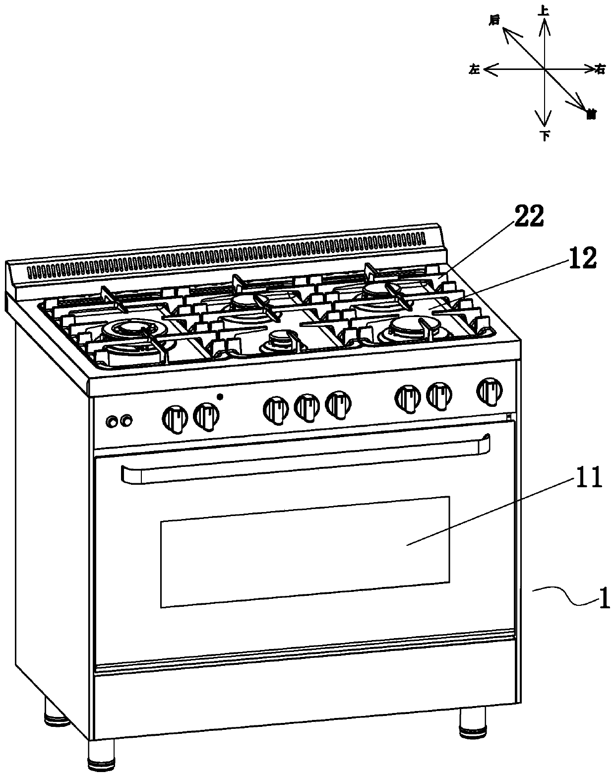 Gas oven control device with ion induction function and low-energy-consumption gas oven