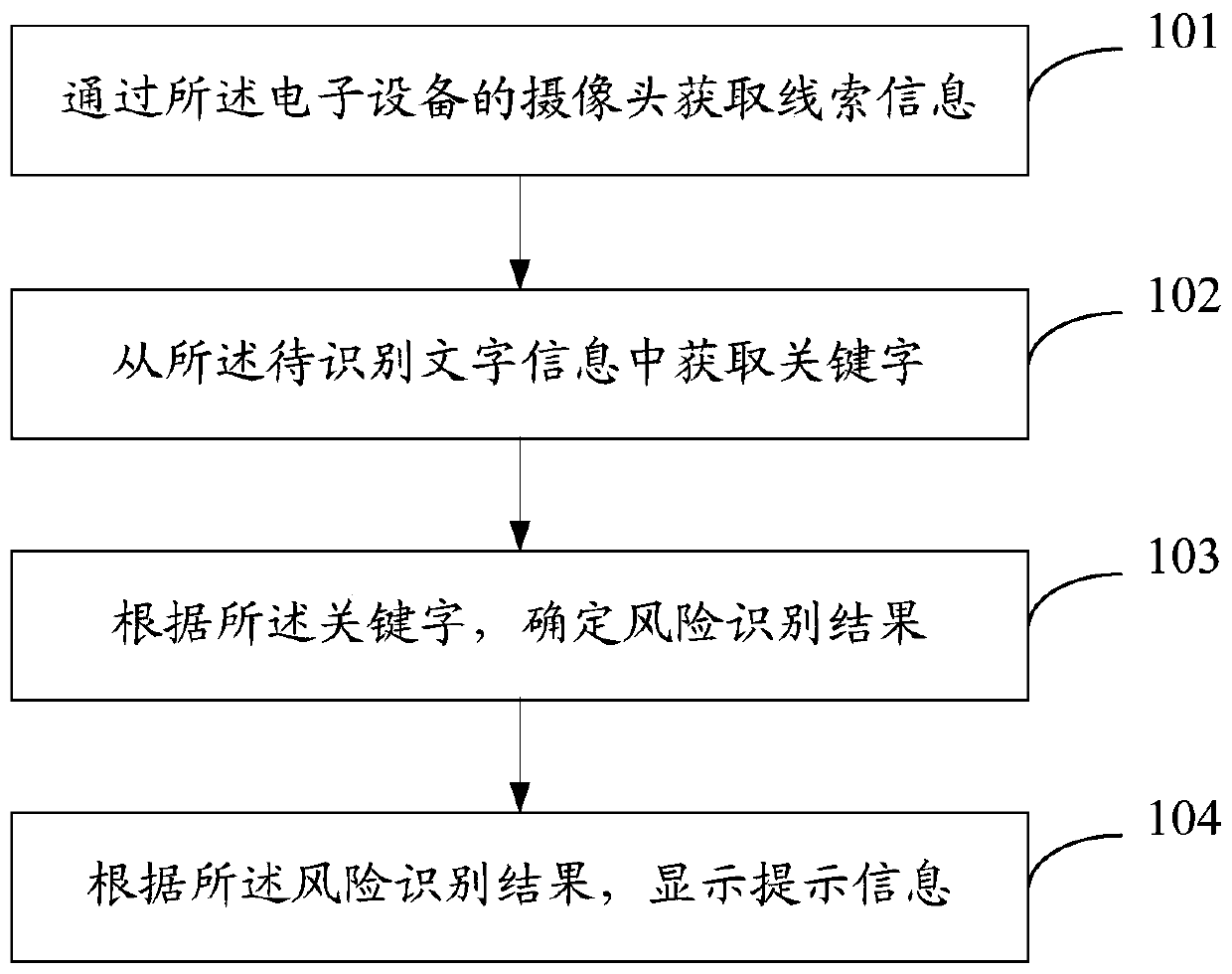 Risk identification method, risk identification device and electronic equipment