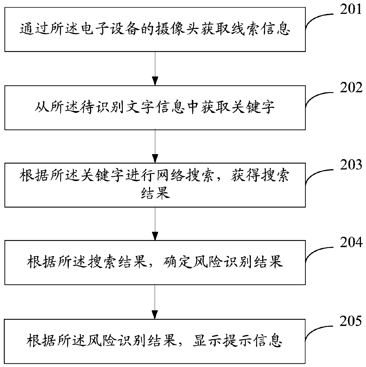 Risk identification method, risk identification device and electronic equipment