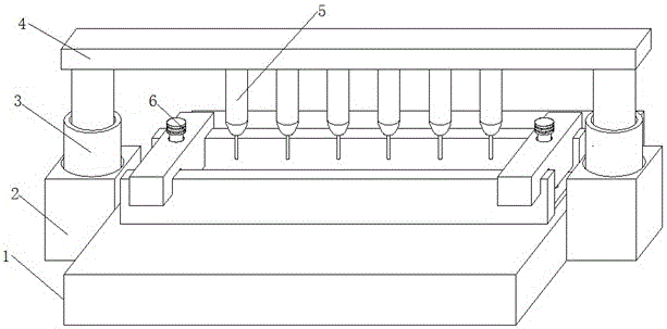 Fixing assembly for perforating device for sealing elements