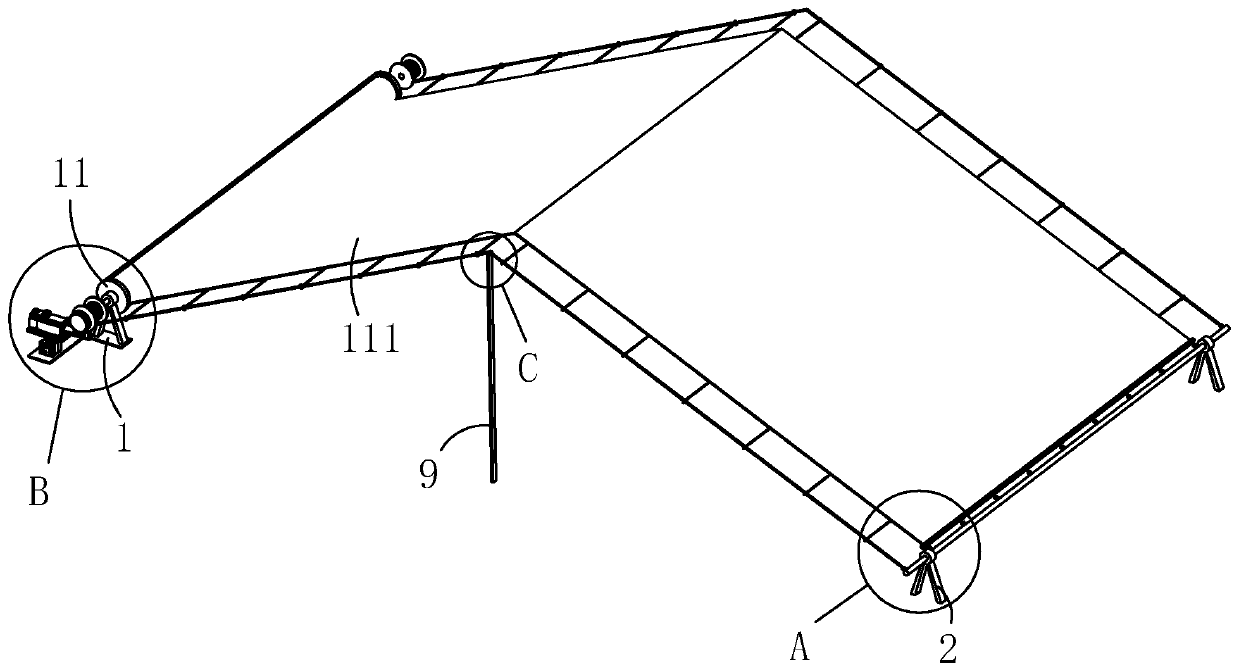 Integrally poured building house construction device and construction method thereof