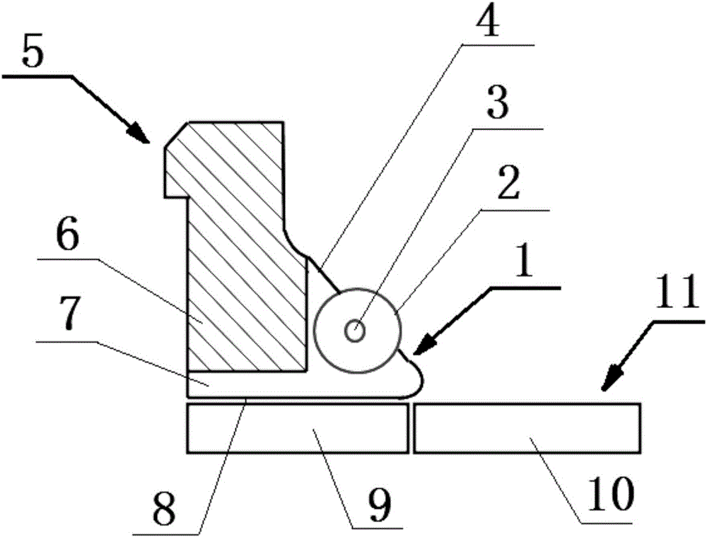 Flexible bending die with wheel preventing deformation