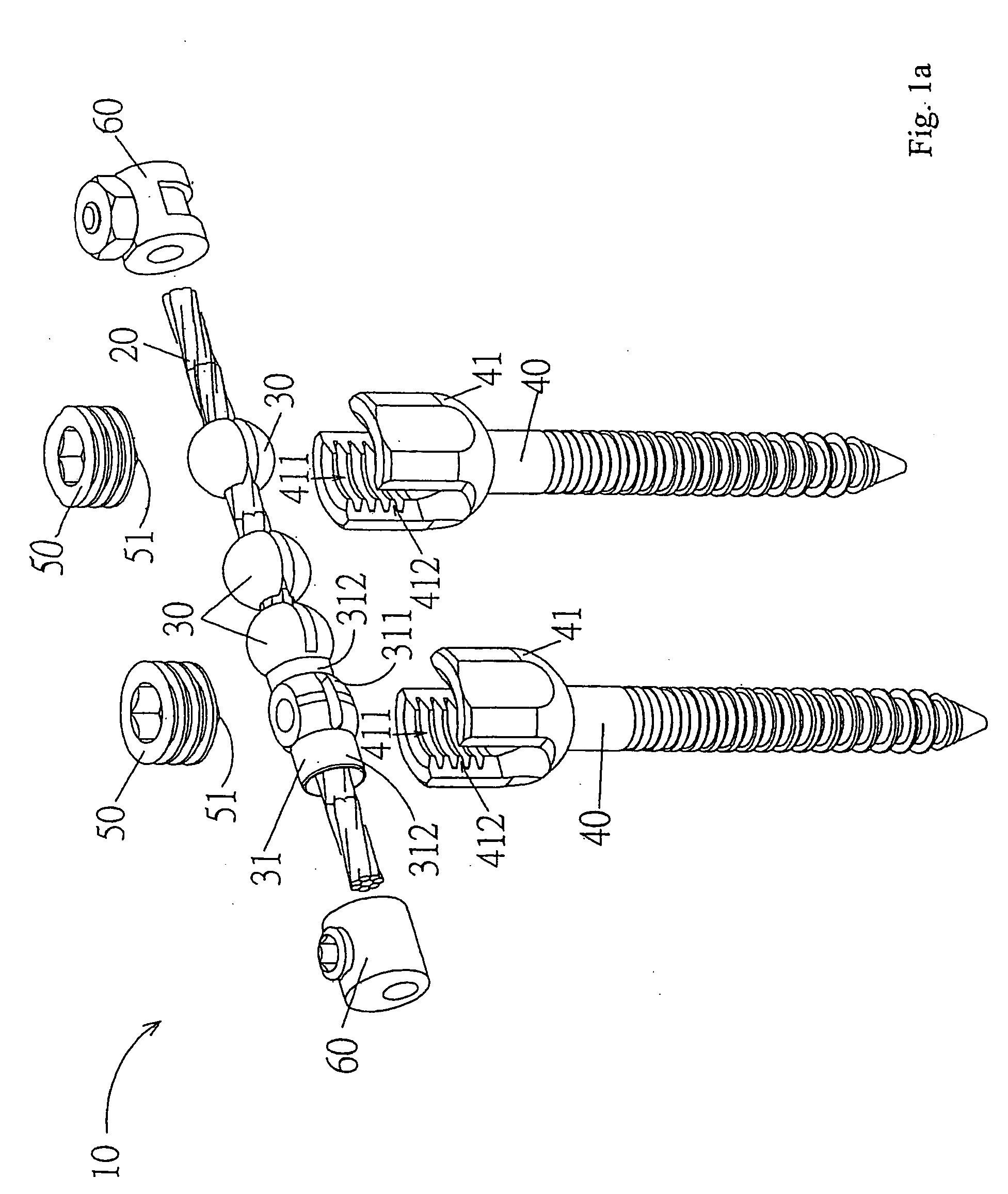 Spinal fixation device having a flexible cable and jointed components received thereon