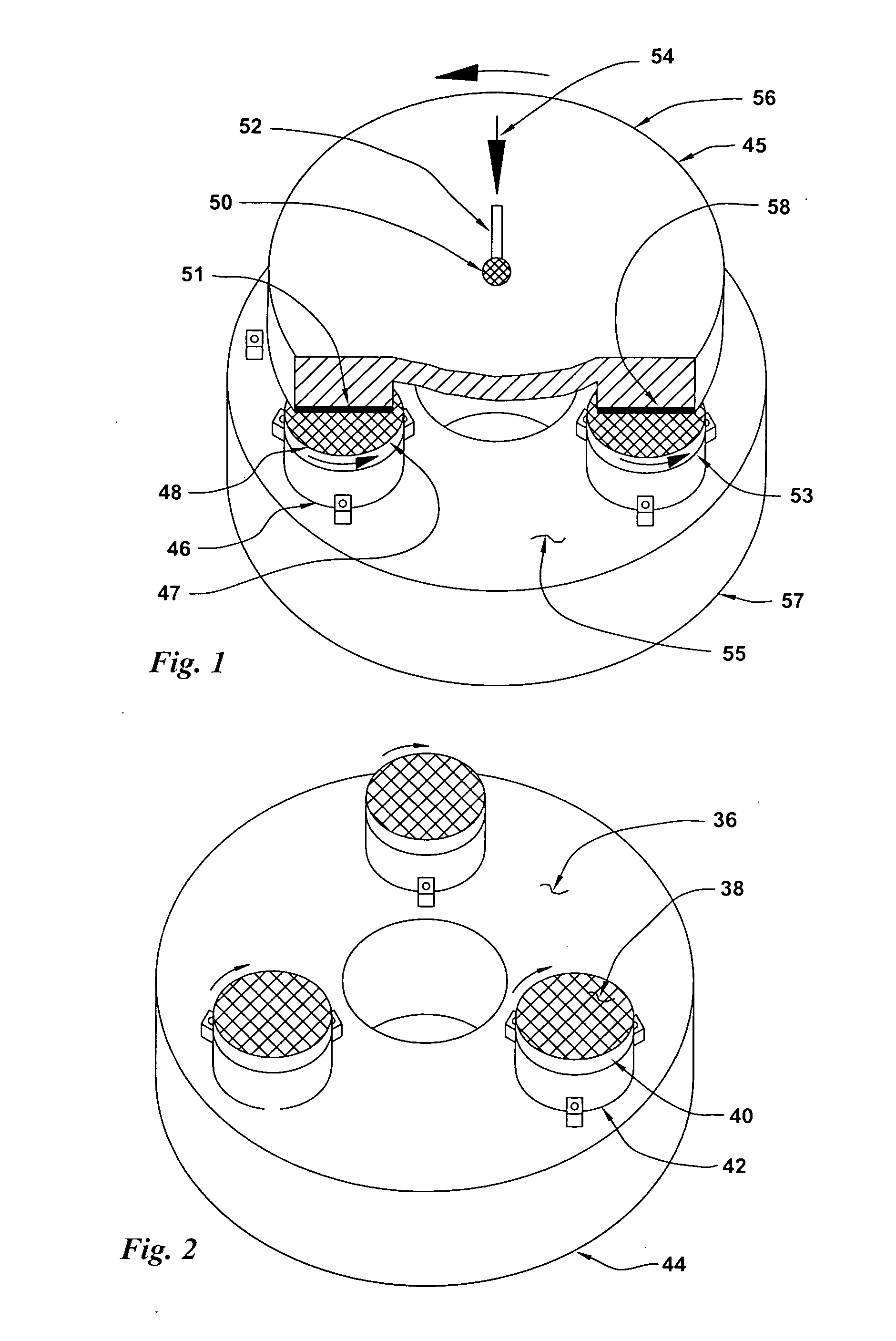 Three-point spindle-supported floating abrasive platen