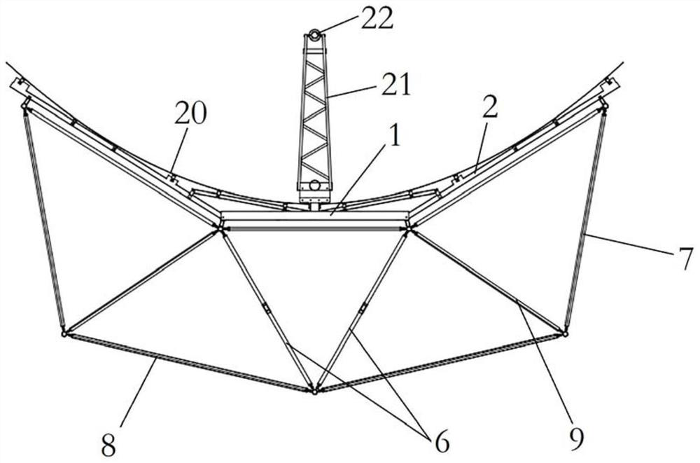 Heat collector support structure and heat collector with same