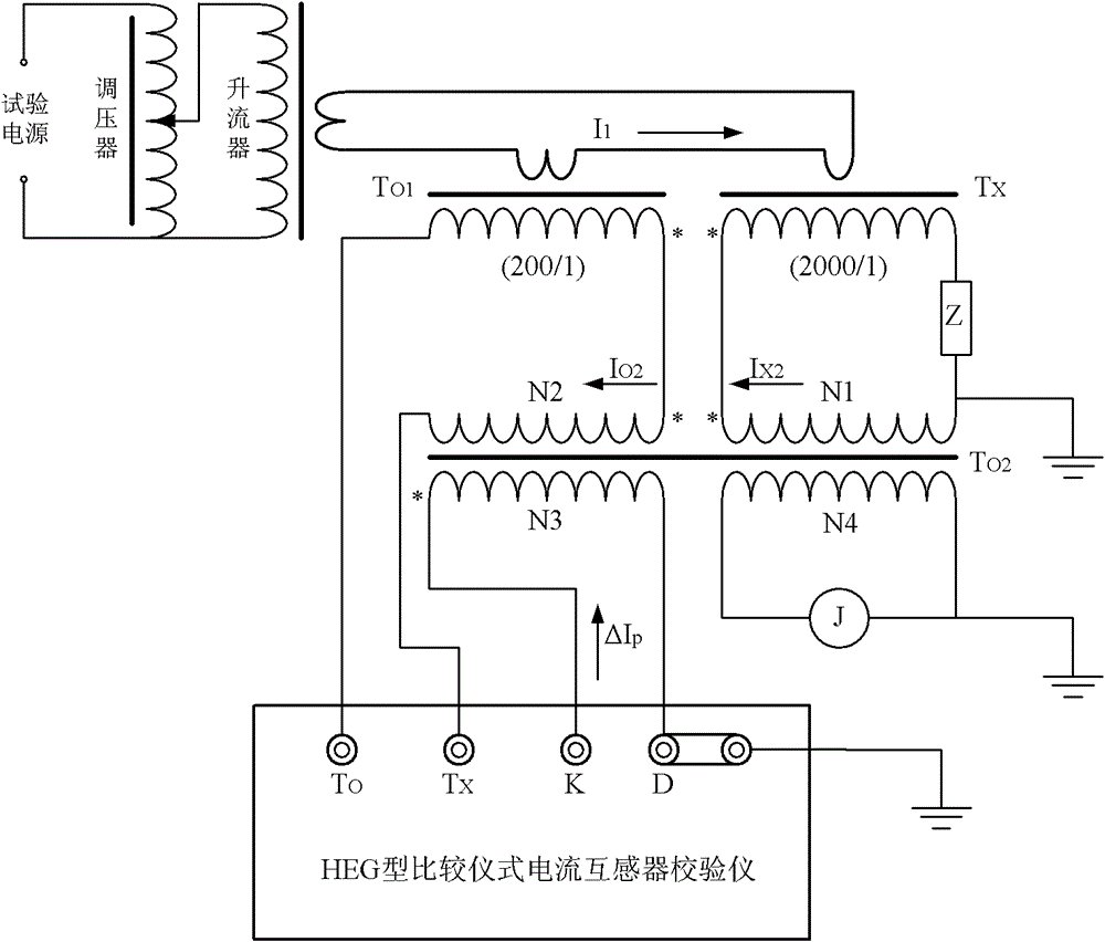 Circuit for checking on-site accuracy of current transformer under condition of underload operations