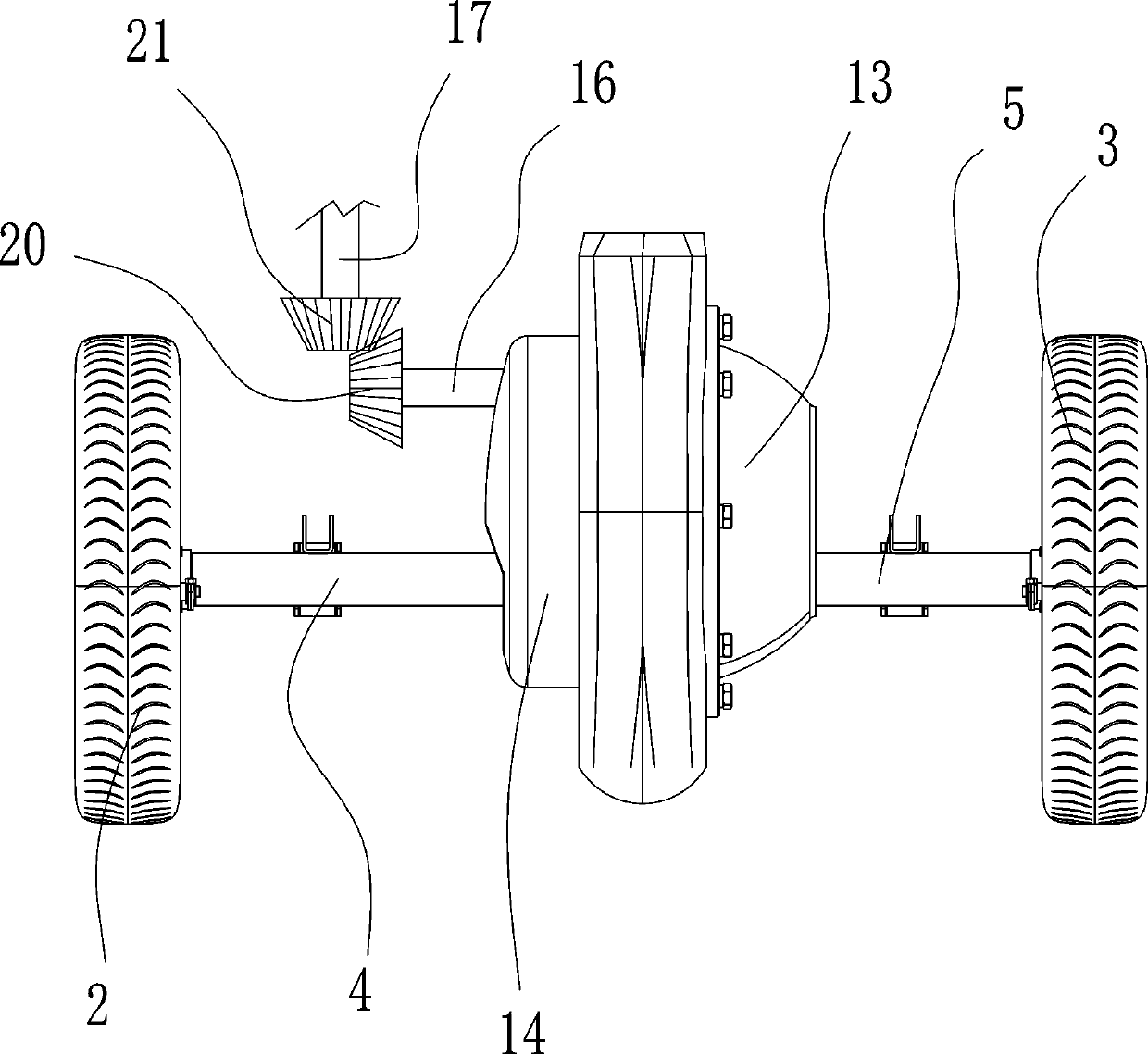 Motor tricycle with novel differential