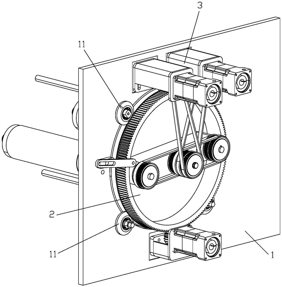 Roll winding and replacing driving mechanism and fiber unfolding and winding equipment