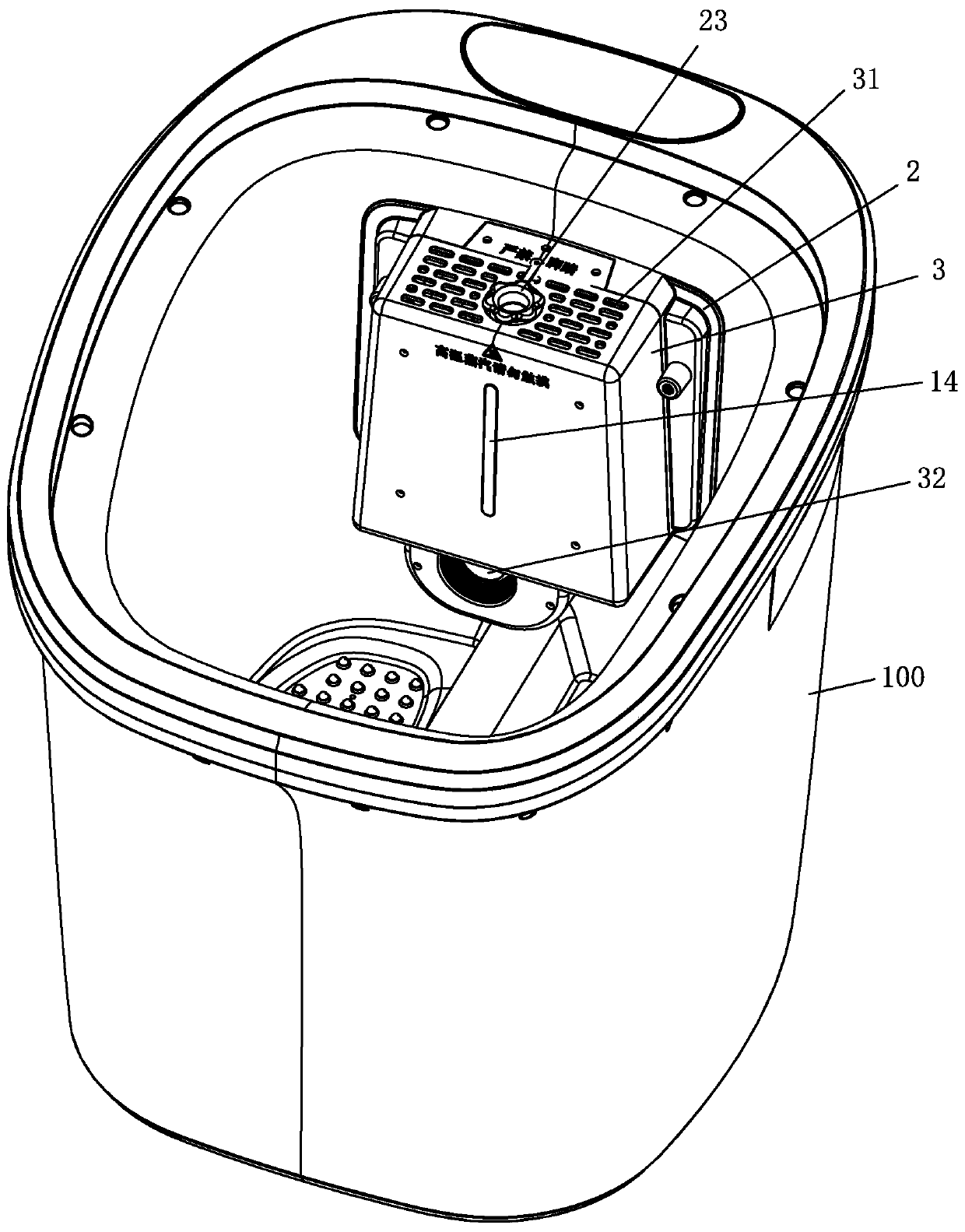 Novel steam bath device for foot physiotherapy instrument