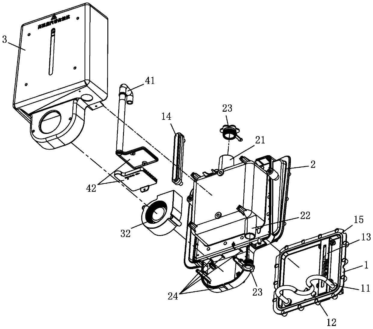 Novel steam bath device for foot physiotherapy instrument