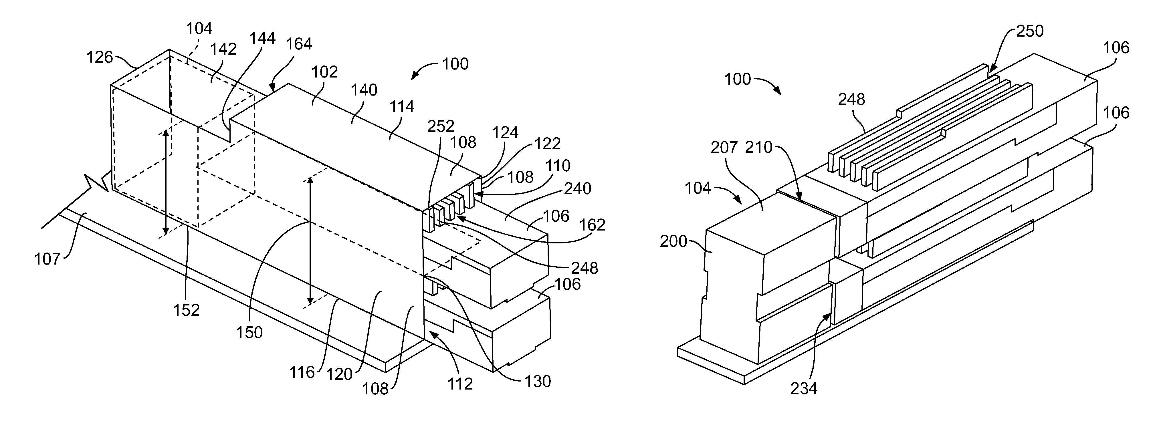 Electrical connector assembly having stepped surface