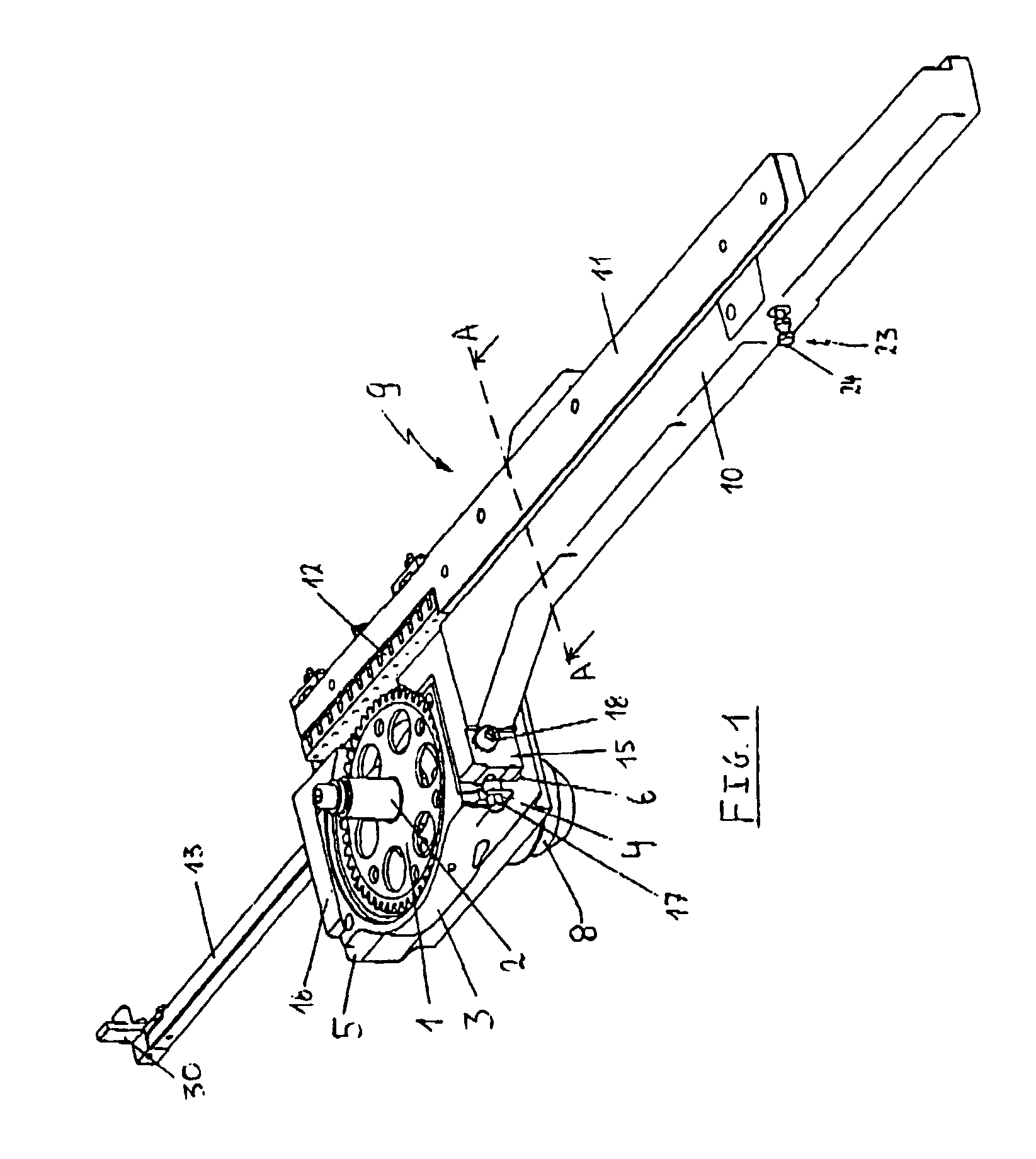 Device for driving and guiding a rapier of a weaving machine