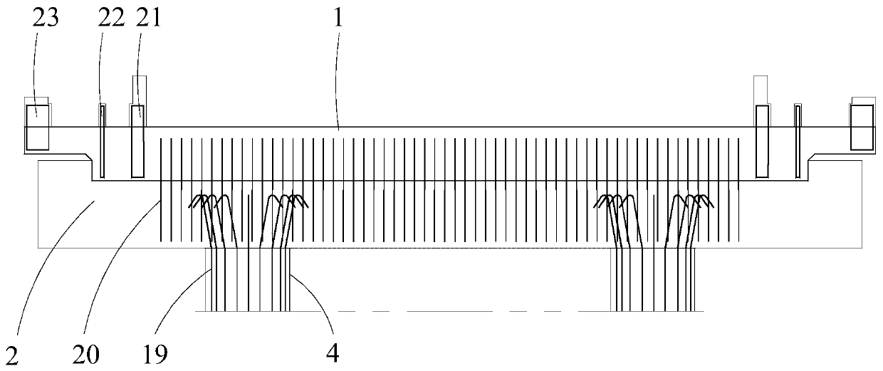 Overhead roadbed structure, roadbed assembly, roadbed system and construction method