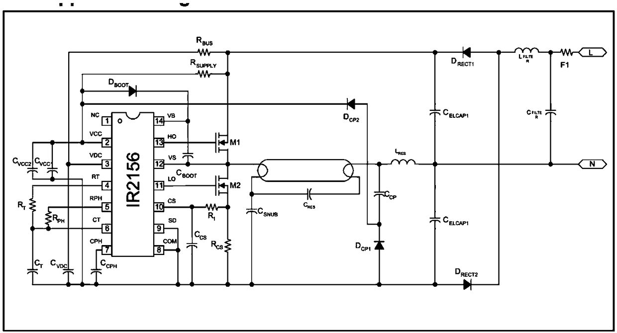 A switching power supply and audio system based on IR2156