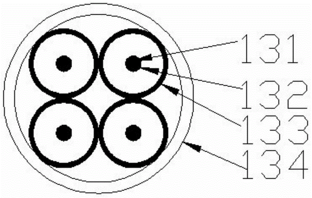 Photoelectrical composite torsion-resistant medium-voltage wind power cable and method for manufacturing the same