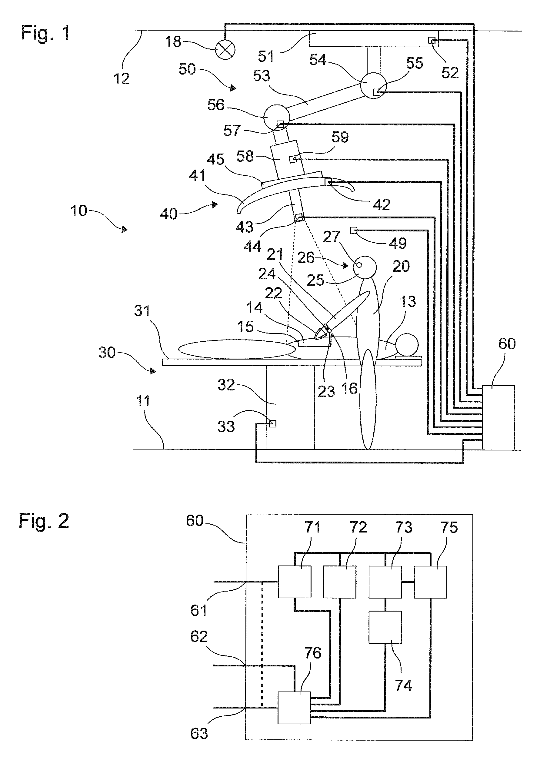 Control system and method to operate an operating room lamp