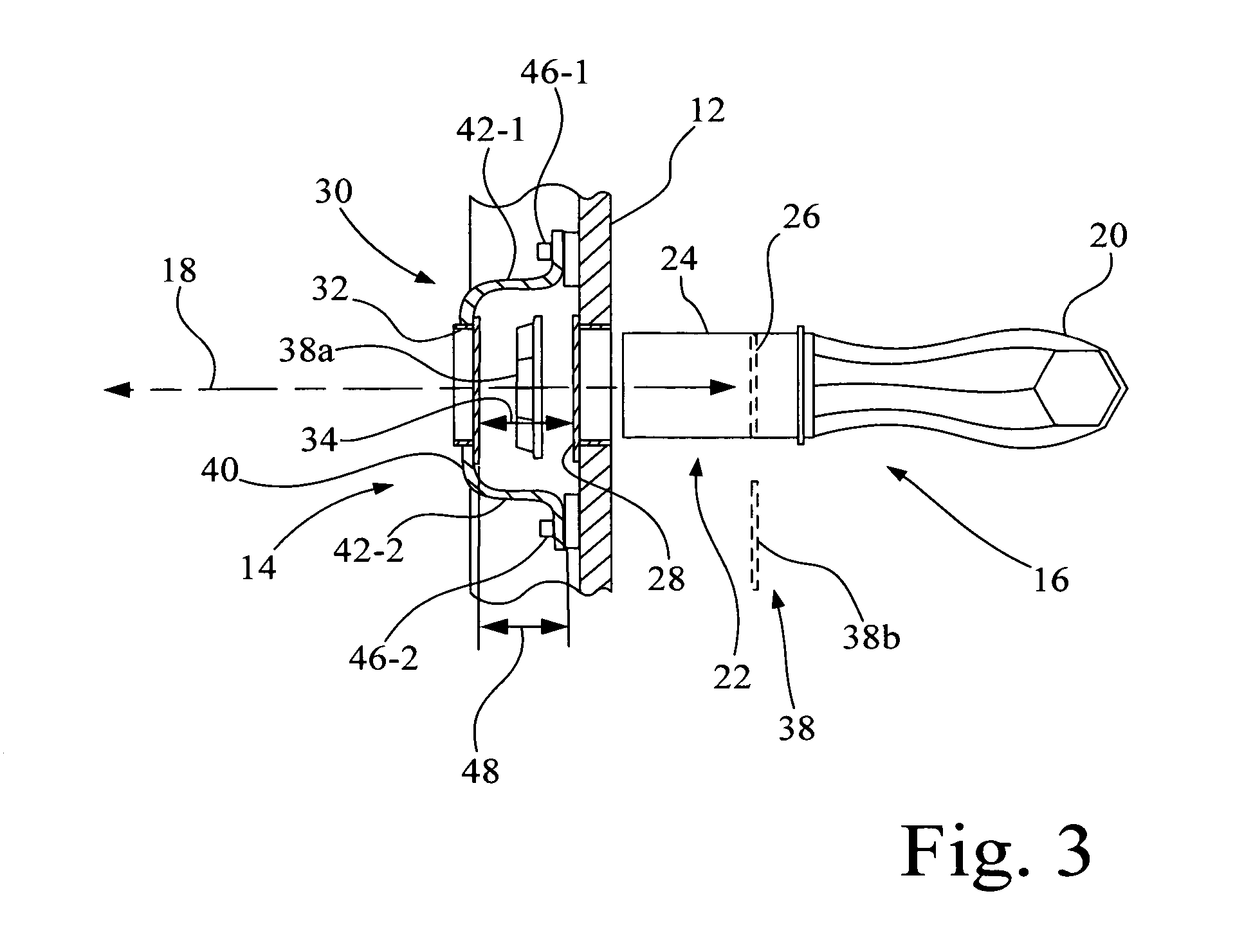 Door handle assembly including auxiliary bearing and auxiliary bearing support for a door handle