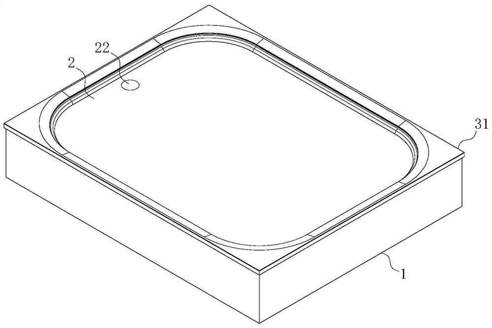 A split shower bottom